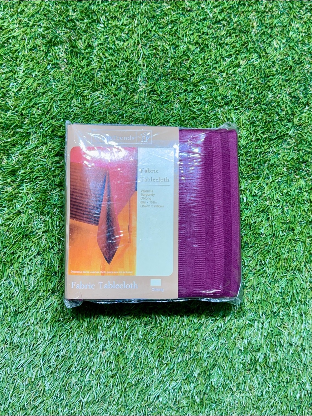 HomeTrends Valencia Burgundy Oblong Stripe Tablecloth 60x102 Cotton/Polyester